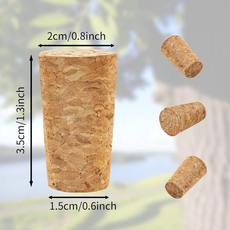 anGrace 100 Pack Corks for Crafts, Tapered Wine Bottle Cork Stoppers Replacement Corks for Wine Beer Bottle, Leakproof - Image 2